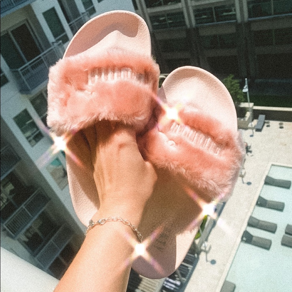 Pink Fenty x Puma Fur Slides